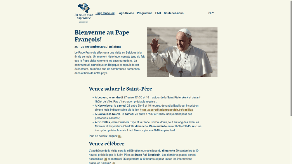 Le pape en Belgique et au Luxembourg